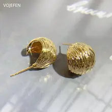 18K Gold Stud Earrings for Women - Elegant Luxury Jewelry with Certificate