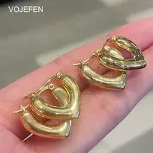 18K Gold Heart Hoops Huggie Earrings for Women - Certified Luxury Jewelry