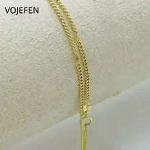 18K Gold Cuban Necklace - Luxury Choker with Certified Au750 Charms