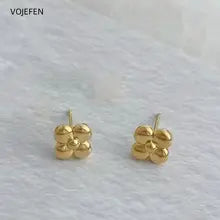 18k Gold Flower Stud Earrings - Luxury Au750 Jewelry for Weddings
