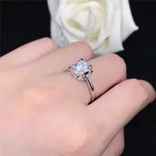 Certified 1CT Moissanite Diamond Engagement Ring for Women Solid 18K White Gold Statement Wedding Jewelry For Lady D Color VVS1 - 4