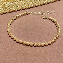 Luxury 18K Gold Beads Charm Bracelet - Designer Jewelry for Parties