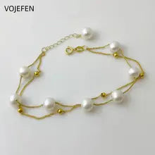 18K Gold Freshwater Pearl Bracelet for Women - Luxury Dainty Jewelry