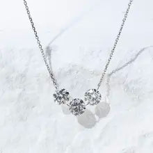 Messi Jewelry 9K White Gold Pendant with 1CT Lab Grown Diamond for Women