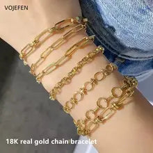 Luxury 18K Gold Personalized Charm Bracelet for Men & Women - Punk Style