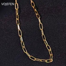 18k Gold Necklace for Women - Luxury AU750 Rope Chain Charm Jewelry