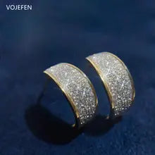 18K Gold Moon Stud Earrings - Luxury Diamond Cut - Trendy Jewelry