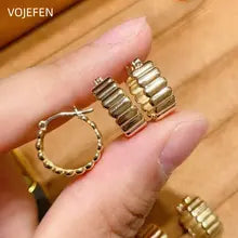 18K Gold Hoop Earrings for Women - Cute Huggie Style Luxury Jewelry