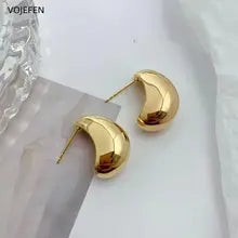 Luxury 18K Gold Mini Stud Earrings for Women - Classic Fashion Jewelry