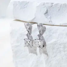 Messi Jewelry 9K White Gold 1CT Lab-Grown Diamond Stud Earrings