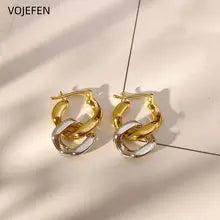 18K Gold Hoops Earrings - Certified Pure Yellow/White Gold Jewelry