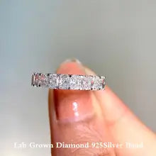 925 Silver Radiant Cut Lab Grown Diamond Band 1.8 TCW for Stacking