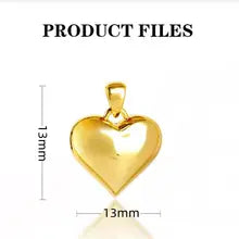 18K Gold Heart Pendant Necklace - Luxury O-Chain Choker for Women