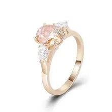 Provence 10K Yellow Gold Moissanite Three Stone Engagement Ring