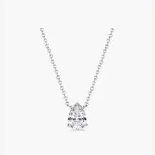 1 Ct Pear IGI Lab-Created Diamond Pendant Necklace in 14K White Gold