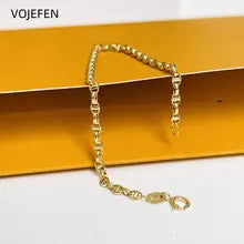 18K Gold Designer Bracelet - Luxury AU750 Pure Gold Charm Jewelry