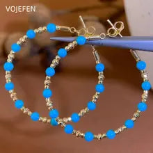 18K Gold Turquoise Hoop Earrings for Women | Vintage Jewelry Trend 2025