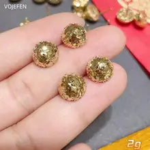 18K Gold Hemisphere Stud Earrings - Luxury Certified Jewelry for Weddings