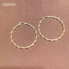 18K Gold Rope Helix Stud Earrings for Women - Chunky Hoops, Elegant Style