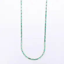 Provence 18K Solid Gold Baguette Lab Grown Zambian Tennis Necklace