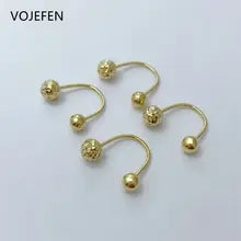 18K Gold Double Beads Stud Earrings - Luxury Helix Jewelry 2026