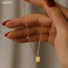 18K Gold Pendant Necklace & Bracelet Set with Certificate for Women