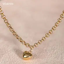 18k Gold Heart Pendant Jewelry Set for Women - Luxury Vintage Style