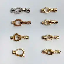 Sinya Fine Jewelry DIY Accessories Pure Real 18k Gold Chainlink Clasp Pearl Necklace Connector Stamp Au750 High Quality On Sale - B Yellow gold color