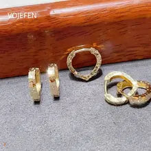 18k Gold Heart Hoop Earrings - Luxury Genuine AU750 Jewelry