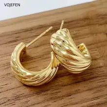 18K Gold Stud Earrings for Women | Cute Hypoallergenic Hoops Jewelry