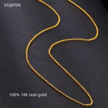 18K Gold Necklace for Women - Luxury O-Chain Jewelry for Couples