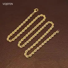 18k Gold Rope Necklace for Women - Luxury Vintage Choker Jewelry