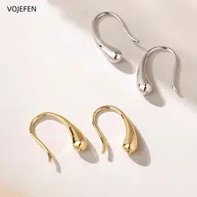 18K Gold Water Drop Hoop Earrings for Women - Luxury Italian Design