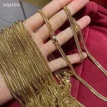 Genuine 18K Gold Cuban Necklace for Men & Women - Luxury 3MM Choker