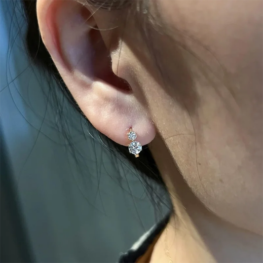 0.8ctw Lab Grown Diamond Stud Earrings 14k Gold - Ideal Gift