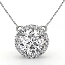 2.20 Ctw Lab Grown Diamond Pendant Necklace in 14K White Gold