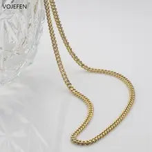 18K Gold Men's Necklace - Luxury Cuban Figaro Chain - Trendy Jewelry 2025