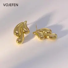 Trendy 18K Gold Large Stud Earrings for Women - Gothic Jewelry Gift
