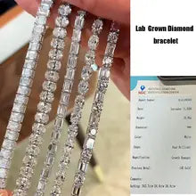 Oval Emerald Cut Lab Grown Diamond Tennis Bracelet 13-26ct 14k White Gold - Oval 13ct 17cm 14K white gold