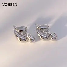 Trendy 18K Gold Large Stud Earrings for Women - Gothic Jewelry Gift