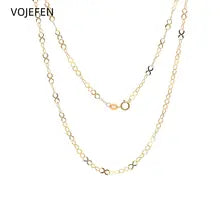 18K Gold Lette Necklace - Luxury 8 Number Chains Choker Jewelry