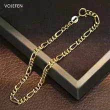 18K Gold Figaro Chain Bracelets for Men & Women - Luxury Designer Jewelry