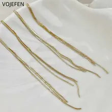 18K Gold Tassel Stud Earrings - Luxury Women's Fine Jewelry