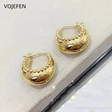 18K Gold Basket Hoops Earrings for Women - Elegant Luxury Jewelry