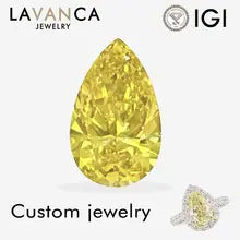IGI Certificate Yellow Pear Cut Lab Created Diamonds 0.5-3.0ct VS1/VS2 Lab Grown Diamonds Diamonds For Custom Jewelry - Yellow Pear Cut 0.5ct intense VS2