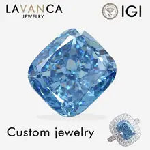 1.0-3.0ct Blue Cushion Lab Grown Diamonds VS IGI Certificate Lab Created Diamonds Fancy Blue Diamonds For Lover Gifts - Blue Cushion Cut 1.0ct intense VS2