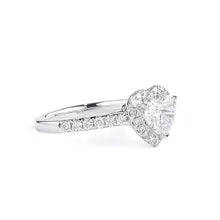 1.0-3.0ct Halo Heart Shape Lab Grown Diamond Ring PT950/14K/18K White Gold Diamond Wedding Ring for Women - 5 PT950 1.0ct E VS1