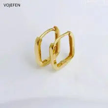 18K Gold Square Small Hoop Earrings for Women - High Polished Jewelry