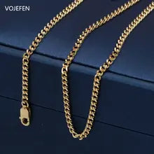 18K Gold Men's Necklace - Luxury Cuban Figaro Chain - Trendy Jewelry 2025