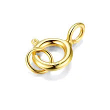 Sinya 18k Gold Spring Clasp Au750 Fine Jewelry DIY Accessories Findings Necklace Bracelets Chains Jump Ring Connector Lock - Style A 4.5mm Yellow color